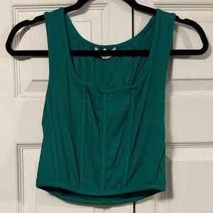 Teal Ribbed Women's Tank Top